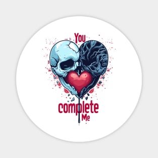 Dark You Complete Me V1 - Soulful Heart Art for Valentine's Magnet